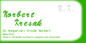 norbert kresak business card